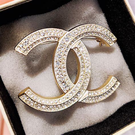 chanel c heart brooch|Chanel costume jewelry.